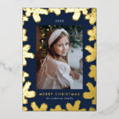ネイビエレガントーと金ゴールドパインのフレーム写真 箔シーズンカード (正面)