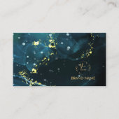 ネイビエレガントーと金ゴールドマーブルスタイルデザイン 名刺 (正面)