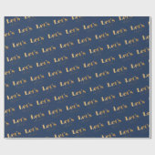 ネイビエレガントーと金ゴールドレッズ祝誕生日 ラッピングペーパー (フラット)