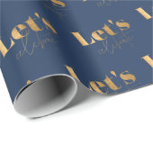 ネイビエレガントーと金ゴールドレッズ祝誕生日 ラッピングペーパー (ロールコーナー)