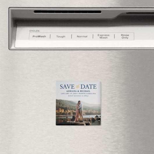 ネイビエレガントーと金ゴールド日付の磁石結婚を保存 マグネット (インサイチュ (食洗機))