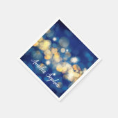 ネイビエレガントーと金ゴールド《写真》ぼけ味キンセアニラ スタンダードカクテルナプキン (角)