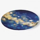 ネイビエレガントーと金ゴールド《写真》ぼけ味キンセアニラ ペーパープレート (アングル)