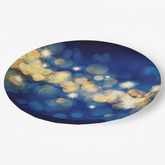 ネイビエレガントーと金ゴールド《写真》ぼけ味キンセアニラ ペーパープレート (アングル)