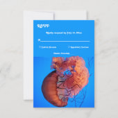 ネイビエレガントーク航海のクラゲ結婚沿岸 出欠カード (正面)