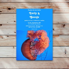 ネイビエレガントーク航海のクラゲ結婚沿岸 招待状