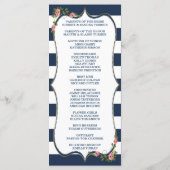 ネイビエレガントーストライプブルー式プ結婚ログラム プログラム (裏面)