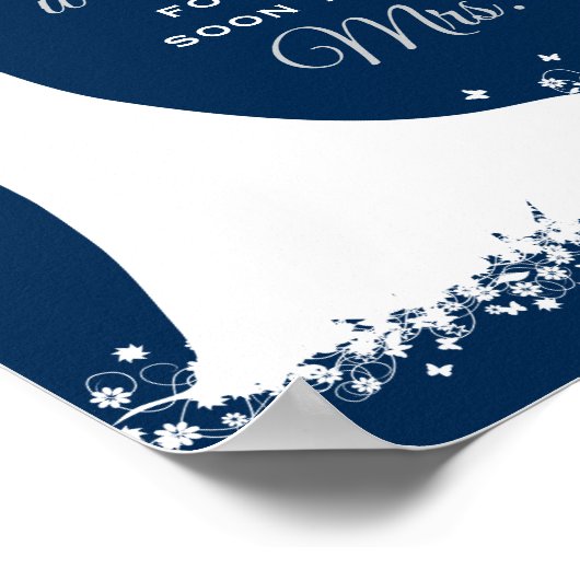 ネイビエレガントーズ結婚ガウンブライダルシャワーアドバイス ポスター (角)