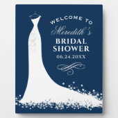 ネイビエレガントーズ結婚ガウンブライダルシャワーウェルカムセンター フォトプラーク (正面)