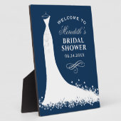 ネイビエレガントーズ結婚ガウンブライダルシャワーウェルカムセンター フォトプラーク (側面)
