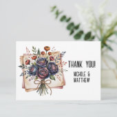 ネイビエレガントーバラとコーラル結婚ズ サンキューカード (スタンド正面)