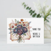 ネイビエレガントーバラとコーラル結婚ズ サンキューカード (スタンド正面)