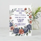 ネイビエレガントーバラとテラコッタカップルズシャワー 招待状 (スタンド正面)