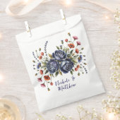 ネイビエレガントーバラとテラコッタ花模様結婚ズ フェイバーバッグ (クリップ留めされた状態)