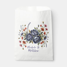 ネイビエレガントーバラとテラコッタ花模様結婚ズ フェイバーバッグ