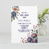 ネイビエレガントーバラアンドコーラルブライダルシャワー 招待状 (スタンド正面)