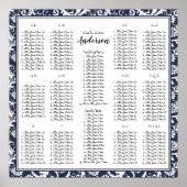 ネイビエレガントービクトリアンブルーダマスク座席表 ポスター (正面)