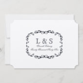 ネイビエレガントービクトリアン・フローリ結婚ー 招待状 (裏面)