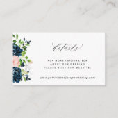 ネイビエレガントーピンクフローラ結婚詳細 エンクロージャーカード (正面)