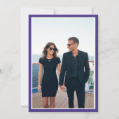 ネイビエレガントーフォーマルフレームボートクラブフォト結婚ズ セーブザデート (裏面)