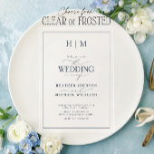 ネイビエレガントーフォーマルブルー書道結婚の作品 アクリル招待状