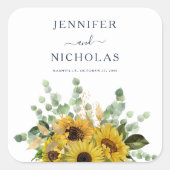 ネイビエレガントーフローラひま結婚わ花 スクエアシール (正面)