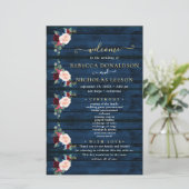 ネイビエレガントーフローラ書道結婚式 プログラム (スタンド正面)