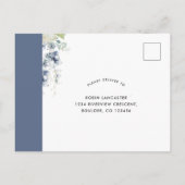 ネイビエレガントーフローラRSVPポストカード（食付き） ポストカード (裏面)