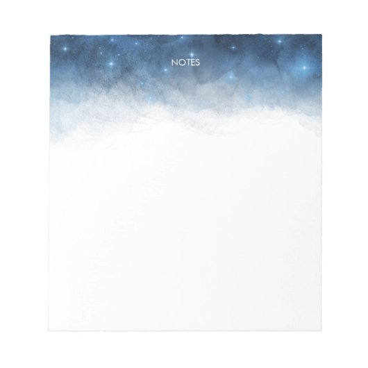 ネイビエレガントーブルウォーター色スプラッシュパーソナライズされた ノートパッド (正面)