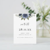 ネイビエレガントーブルウォーター色フローラ保存日 案内ポストカード (スタンド正面)