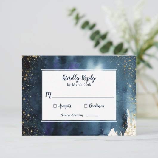 ネイビエレガントーブルウォーター色 出欠カード (スタンド正面)