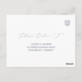 ネイビエレガントーブルウモダンェイRSVP ポストカード (裏面)