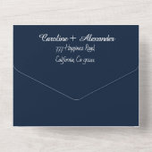 ネイビエレガントーブルスクリプモダントRSVP QRコード オールインワン招待状 (裏面)