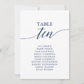 ネイビエレガントーブルテーブル番号10座席表 招待状 (正面)