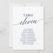 ネイビエレガントーブルテーブル番号11座席表 招待状 (正面)