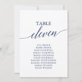 ネイビエレガントーブルテーブル番号11座席表 招待状 (裏面)