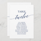 ネイビエレガントーブルテーブル番号12座席表 招待状 (正面/裏面)
