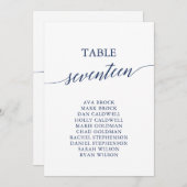 ネイビエレガントーブルテーブル番号17座席表 招待状 (正面/裏面)