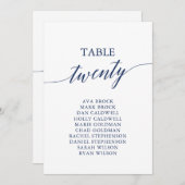 ネイビエレガントーブルテーブル番号20座席表 招待状 (正面/裏面)