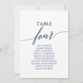 ネイビエレガントーブルテーブル番号4座席表 招待状 (裏面)