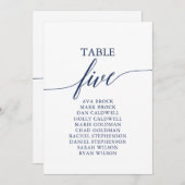 ネイビエレガントーブルテーブル番号5座席表 招待状 (正面/裏面)