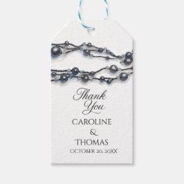 ネイビエレガントーブルパールウォーターモダンカラー結婚ズ ギフトタグ