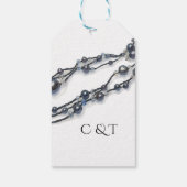 ネイビエレガントーブルパールウォーターモダンカラー結婚ズ ギフトタグ (裏面)