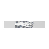 ネイビエレガントーブルパールウォーターモダンカラー結婚ズ 招待状ベリーバンド (フラット)