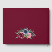 ネイビエレガントーブルブルゴーニュ金ゴールドジオメトリック結婚ス ゲストブック (裏面)