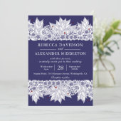 ネイビエレガントーブルボタニッ結婚クス 招待状 (スタンド正面)