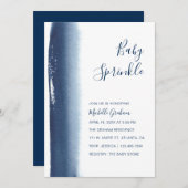 ネイビエレガントーブルボーイモダンベビー 招待状 (正面/裏面)
