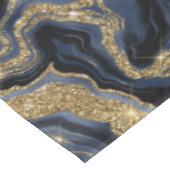 ネイビエレガントーブルーおよび金ゴールドグリッター瑪瑙パターン テーブルクロス (アングル)