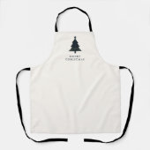 ネイビエレガントーブルーとグリーンプライドのクリスマスツリー エプロン (正面)