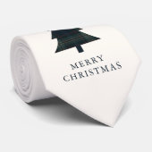 ネイビエレガントーブルーとグリーンプライドのクリスマスツリー ネクタイ (ロール)